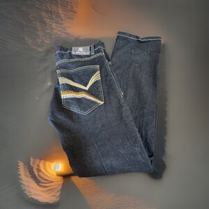 Vintage Y2K Jeans Red Ape Size 32 Rare Embroidered Designs